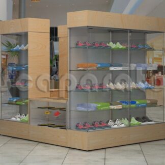 RETAIL KIOSK WITH TALL SHOWCASES IS08.