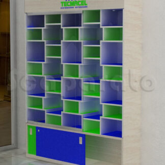 vitrina de pared comercial