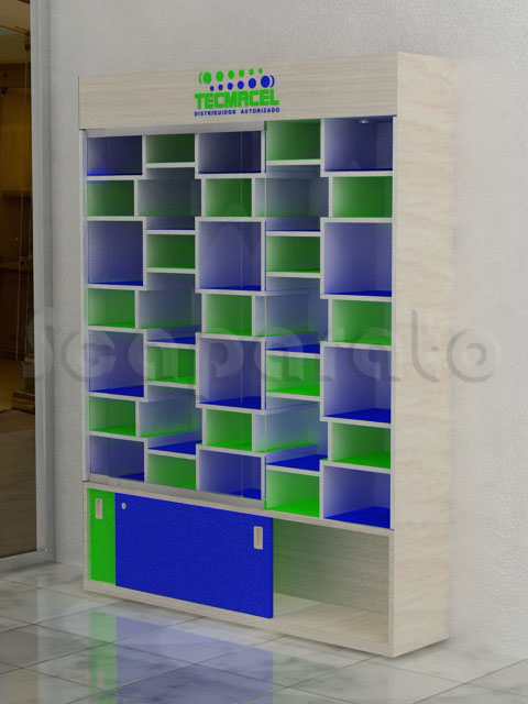 vitrina de pared comercial