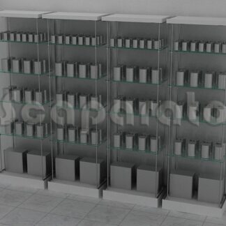 Exhibidor modular con entrepaño