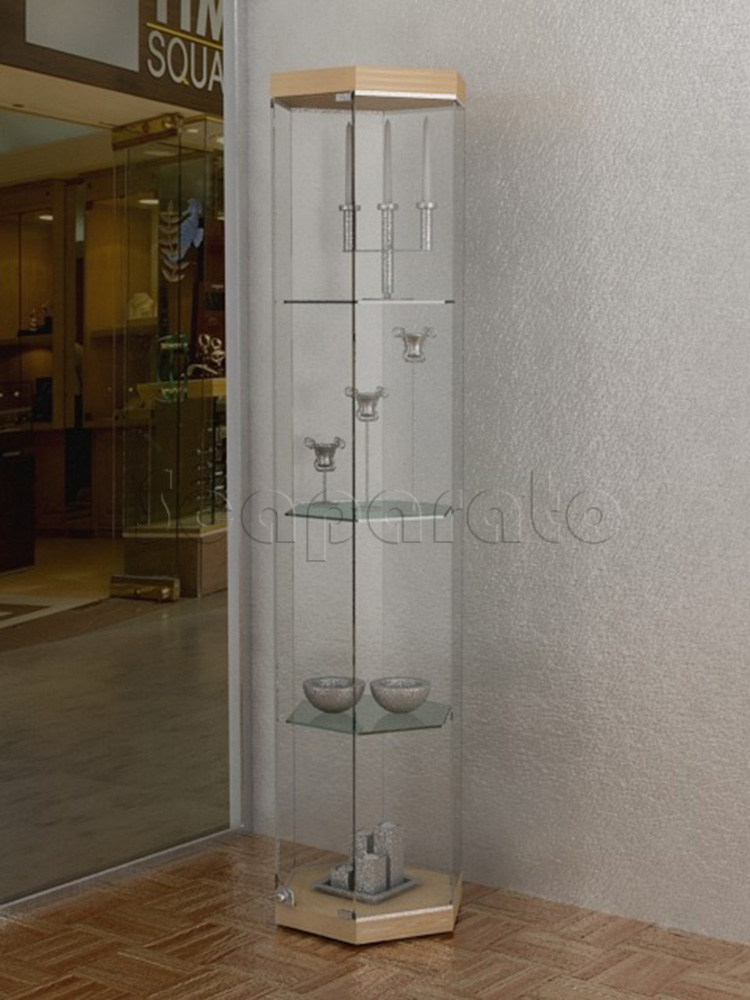 Vitrina de torre hexagonal