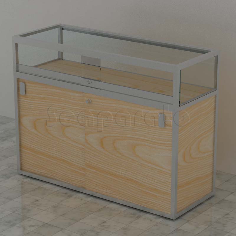 vitrina baja de aluminio