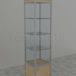 Vitrina de torre de aluminio con guardado