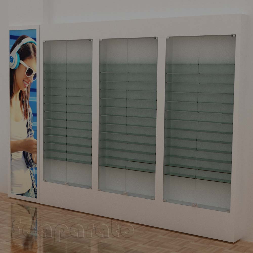 Vitrinas de pared con caja de luz