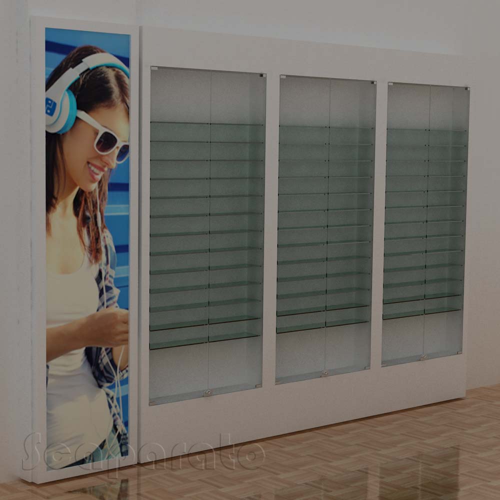 Vitrinas de pared con caja de luz