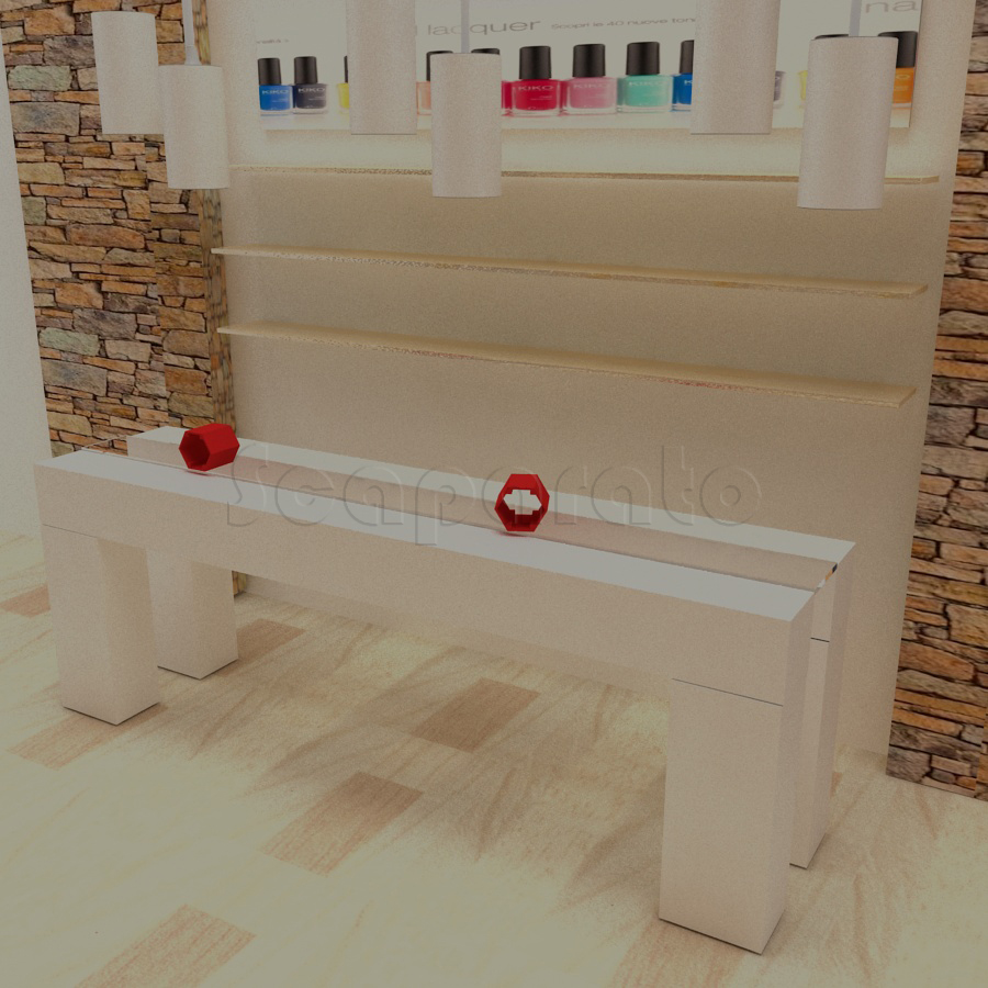 Mobiliario para barberia sobre diseño